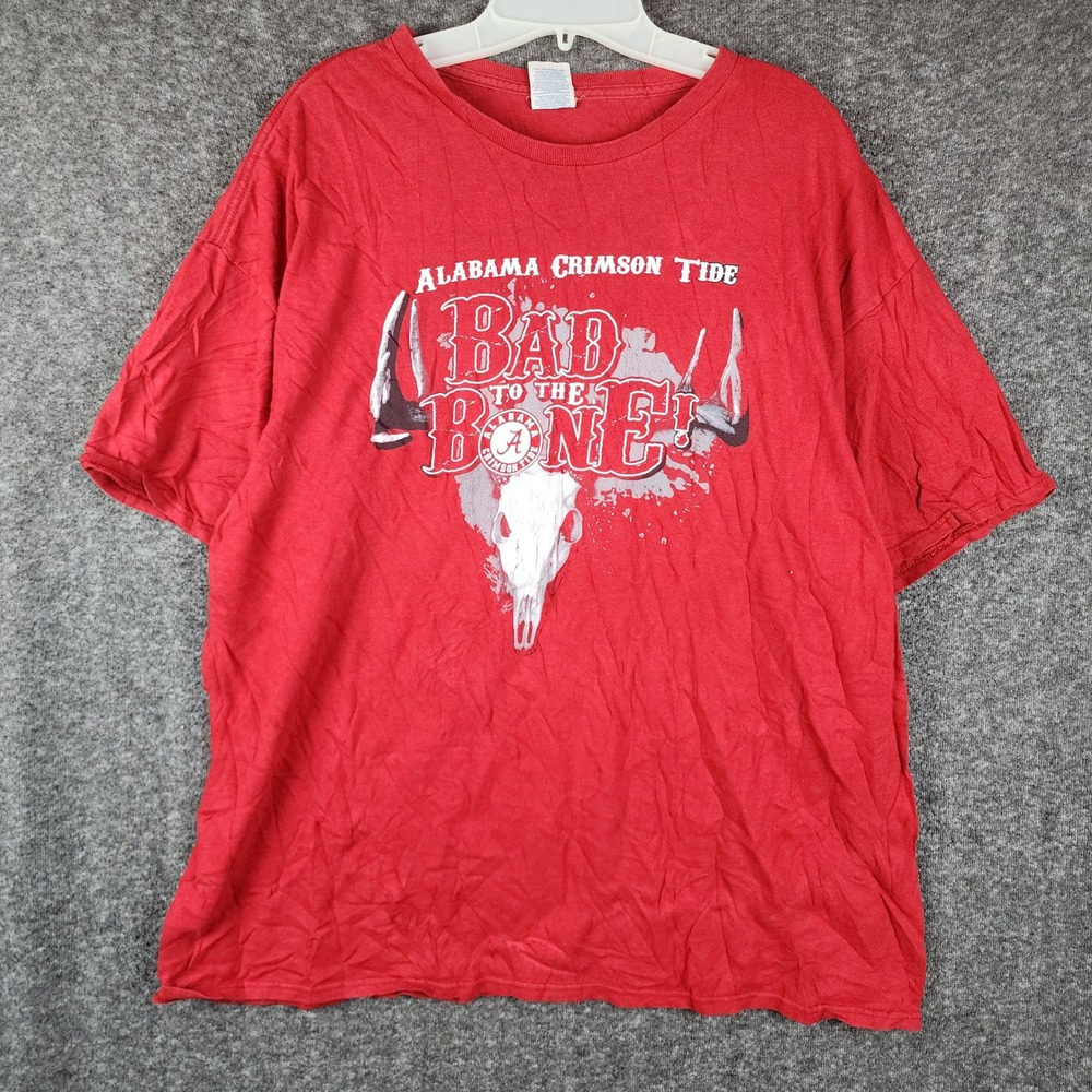 Delta T-Shirt Alabama Crimson Tide Adult 2XL Red Bad To The Bone Skull Graphic